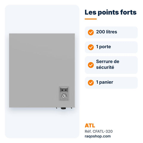 Congélateur coffre ATL 200L avec serrure – CFATL-320 - RAQO