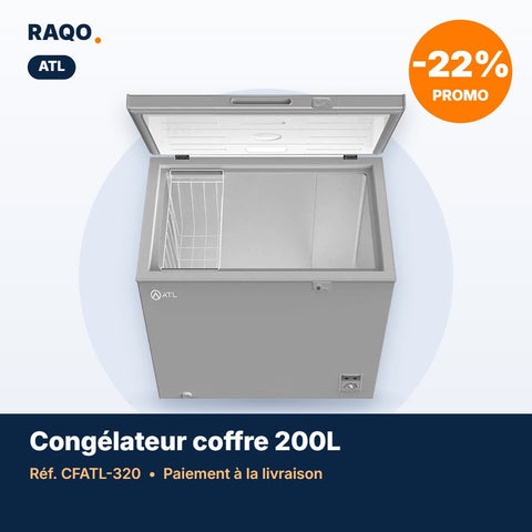 Congélateur coffre ATL 200L avec serrure – CFATL-320 - RAQO