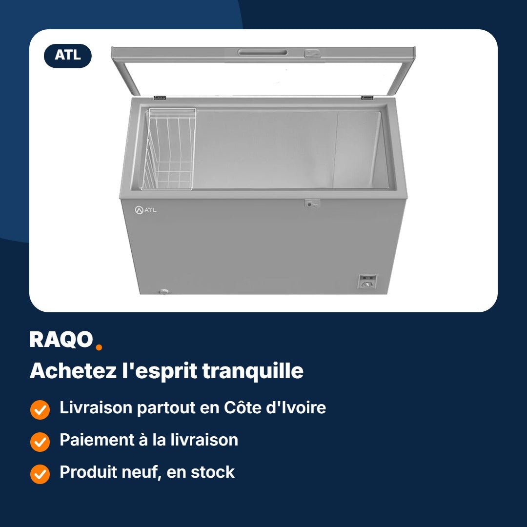Congélateur coffre ATL 300L avec serrure – CFATL-420 - RAQO