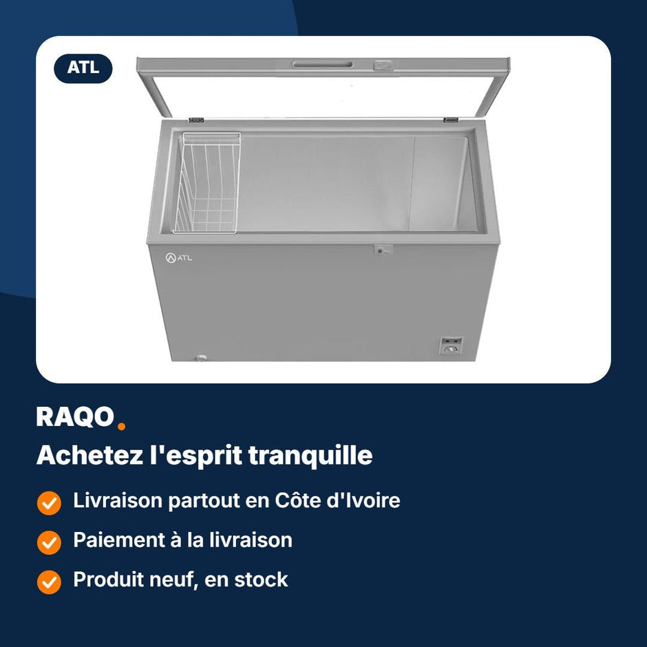 Congélateur coffre ATL 300L avec serrure – CFATL-420 - RAQO
