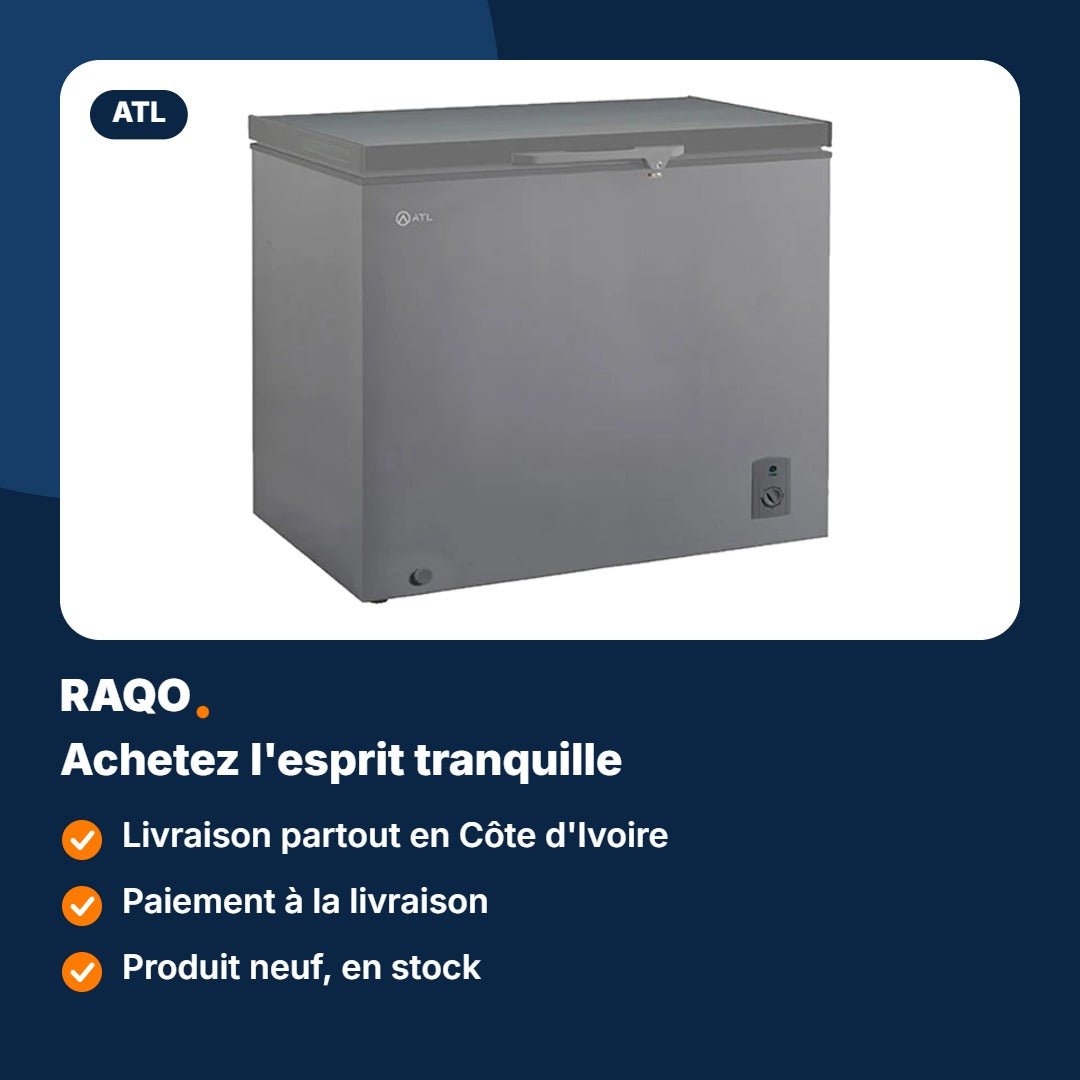Congélateur coffre ATL 380L avec serrure – CFATL-520 - RAQO