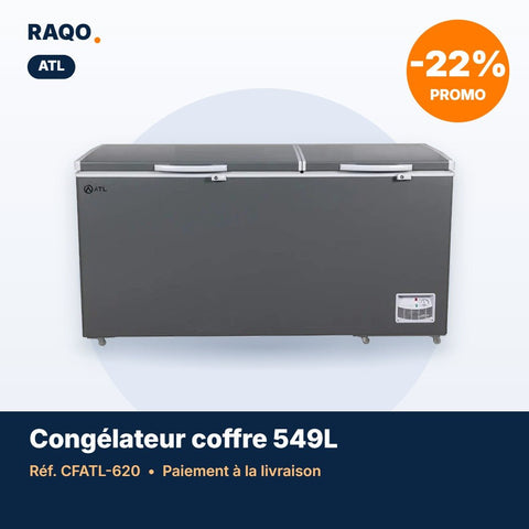 Congélateur coffre ATL 549L 2 portes avec serrure – CFATL-620 - RAQO