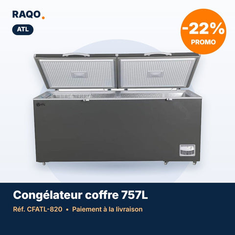 Congélateur coffre ATL 757L 2 portes avec serrure – CFATL-820 - RAQO