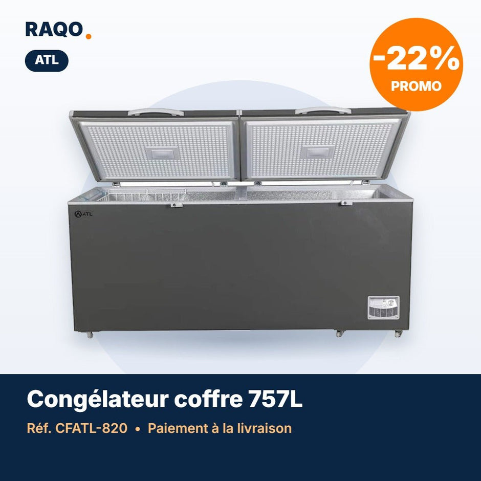 Congélateur coffre ATL 757L 2 portes avec serrure – CFATL-820 - RAQO