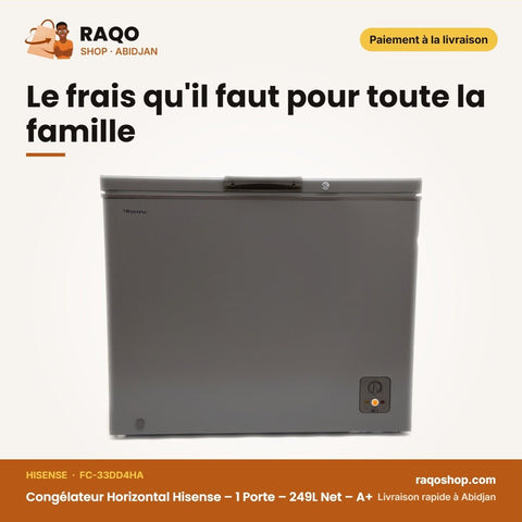 Congélateur Horizontal Hisense – 1 Porte – 249L Net – A+ | FC-33DD4HA - RAQO