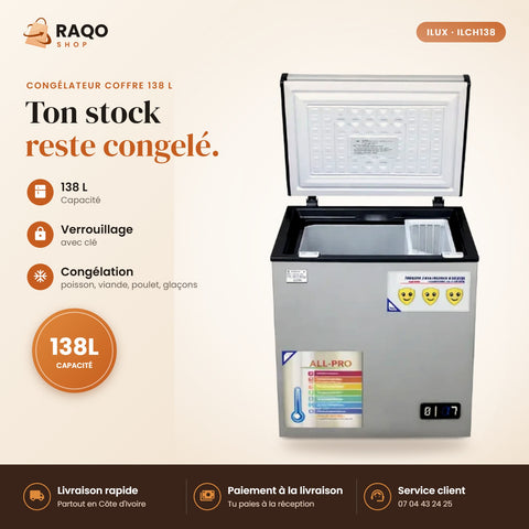 Congélateur Horizontal iLUX – 138 L - RAQO