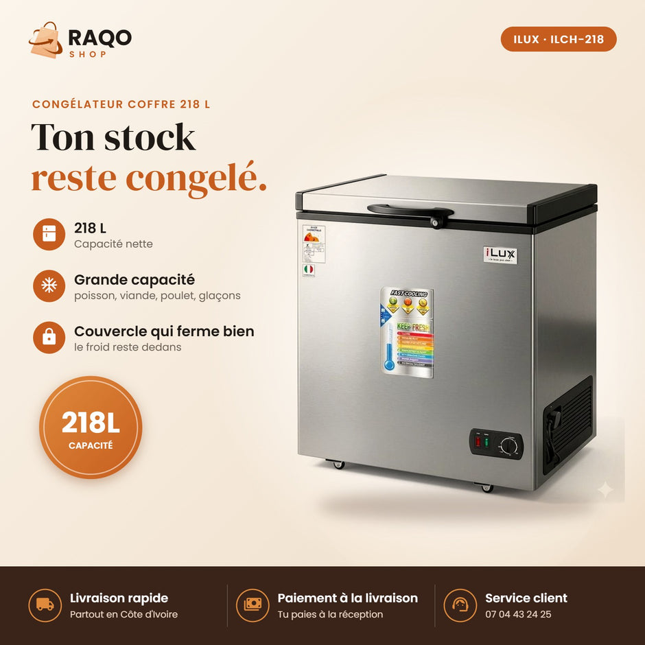 Congélateur Horizontal iLUX – 218 L - RAQO