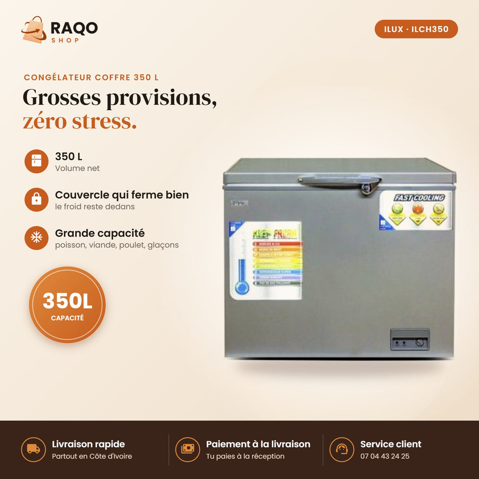 Congélateur Horizontal iLUX – 350 L - RAQO