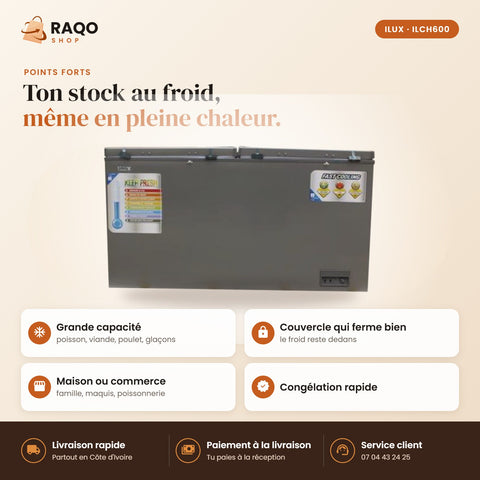 Congélateur Horizontal iLUX – 423 L - RAQO (points forts)