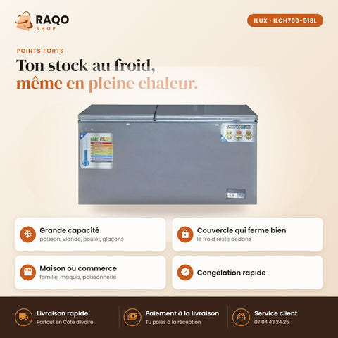 Congélateur Horizontal iLUX – 518 L - RAQO (points forts)