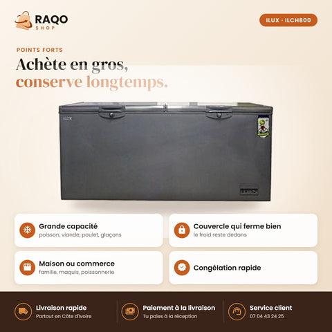 Congélateur Horizontal iLUX – 608 L - RAQO (points forts)