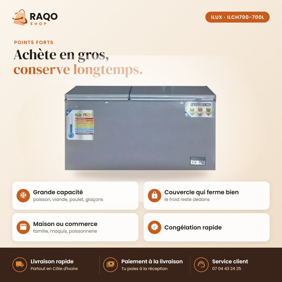 Congélateur Horizontal iLUX – 700 L - RAQO (points forts)