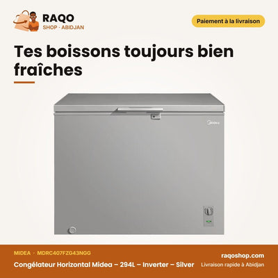 Congélateur Horizontal Midea – 294L – Inverter – Silver | MDRC407FZG43NGG