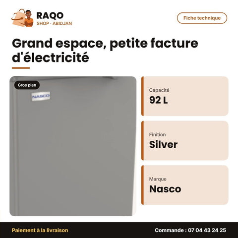 Congélateur Horizontal NASCO 92 L Silver avec Panier – SNAS-150 - RAQO
