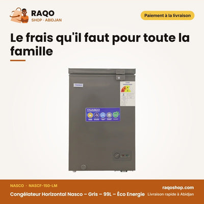 Congélateur Horizontal NASCO 99 L Gris – NASCF-150-LM