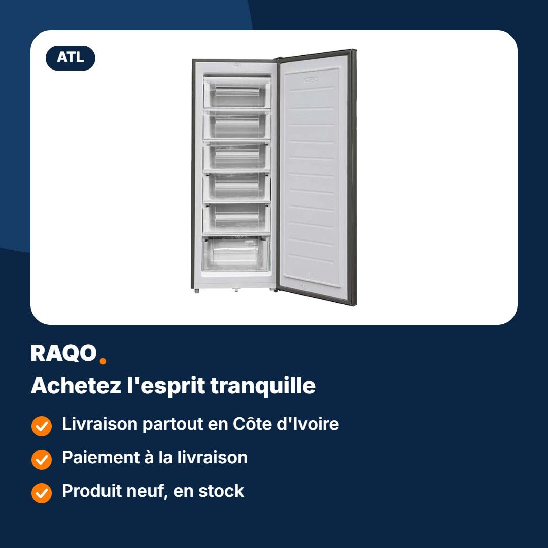 Congélateur vertical ATL 165L – 6 tiroirs – ATL-1F250 - RAQO
