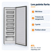 Congélateur vertical ATL 188L – 7 tiroirs – ATL-1F320 - RAQO