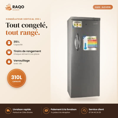 Congélateur Vertical iLUX – 310 L – 7 Tiroirs | ILCV310
