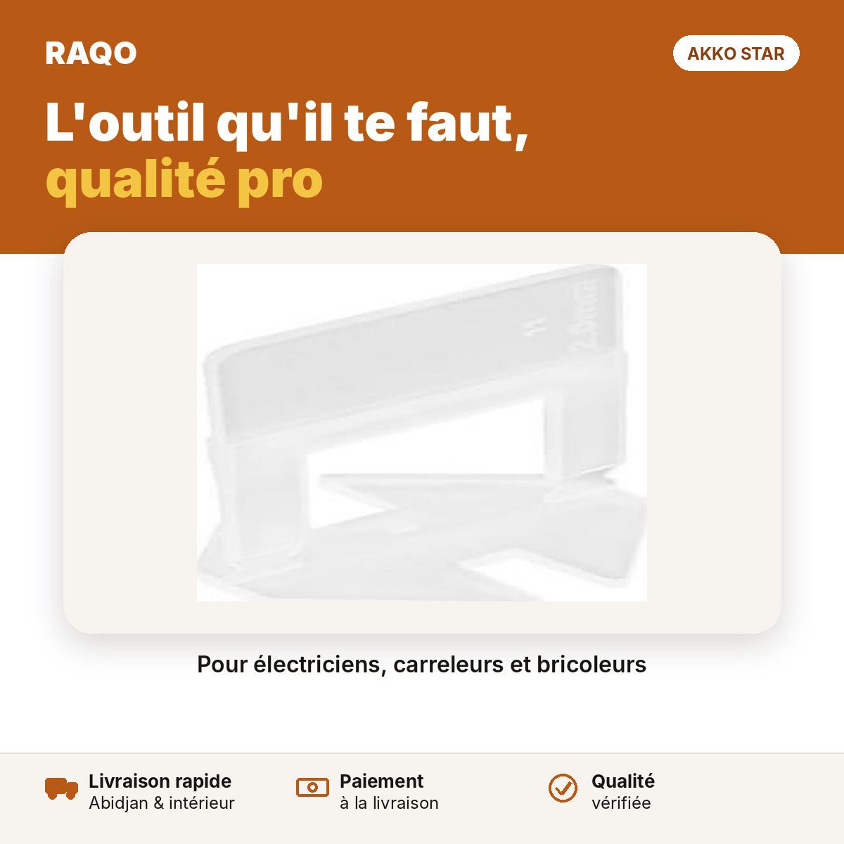 Croisillons auto-nivelants pour carrelage 2 mm – paquet | Akko Star - RAQO