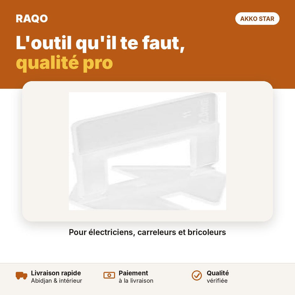 Croisillons auto-nivelants pour carrelage 2 mm – paquet | Akko Star - RAQO