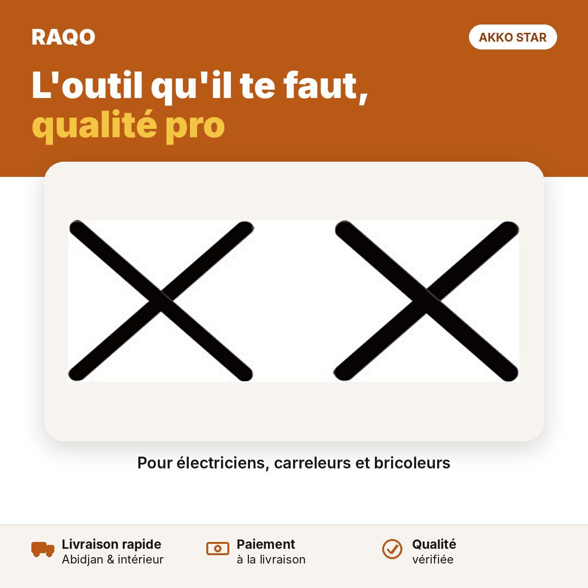 Croisillons de carrelage 2 mm – paquet de 200 | Akko Star - RAQO
