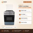 Cuisinière à Gaz iLUX – 4 Feux – Inox - RAQO (points forts)