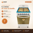 Cuisinière à Gaz iLUX – 4 Feux – Inox – Blanc - RAQO