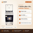 Cuisinière à Gaz iLUX – 4 Feux – Noir - RAQO (points forts)
