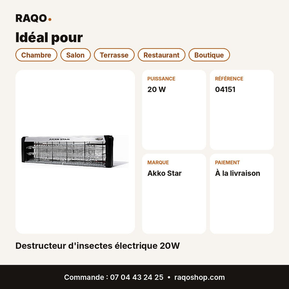 Destructeur d'insectes électrique 20W | Akko Star - RAQO