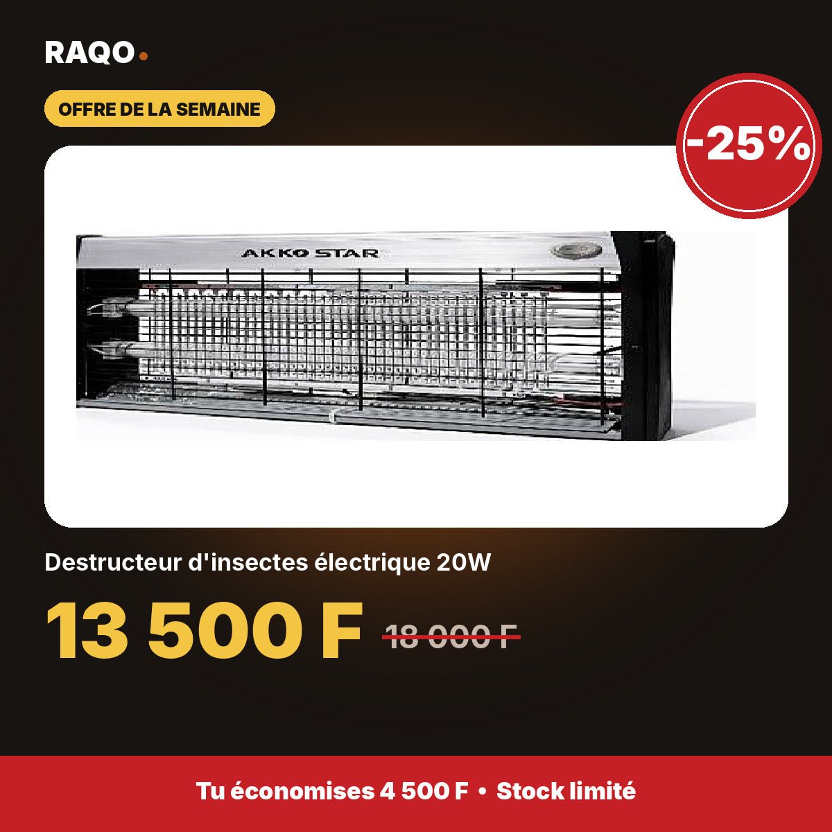 Destructeur d'insectes électrique 20W | Akko Star - RAQO