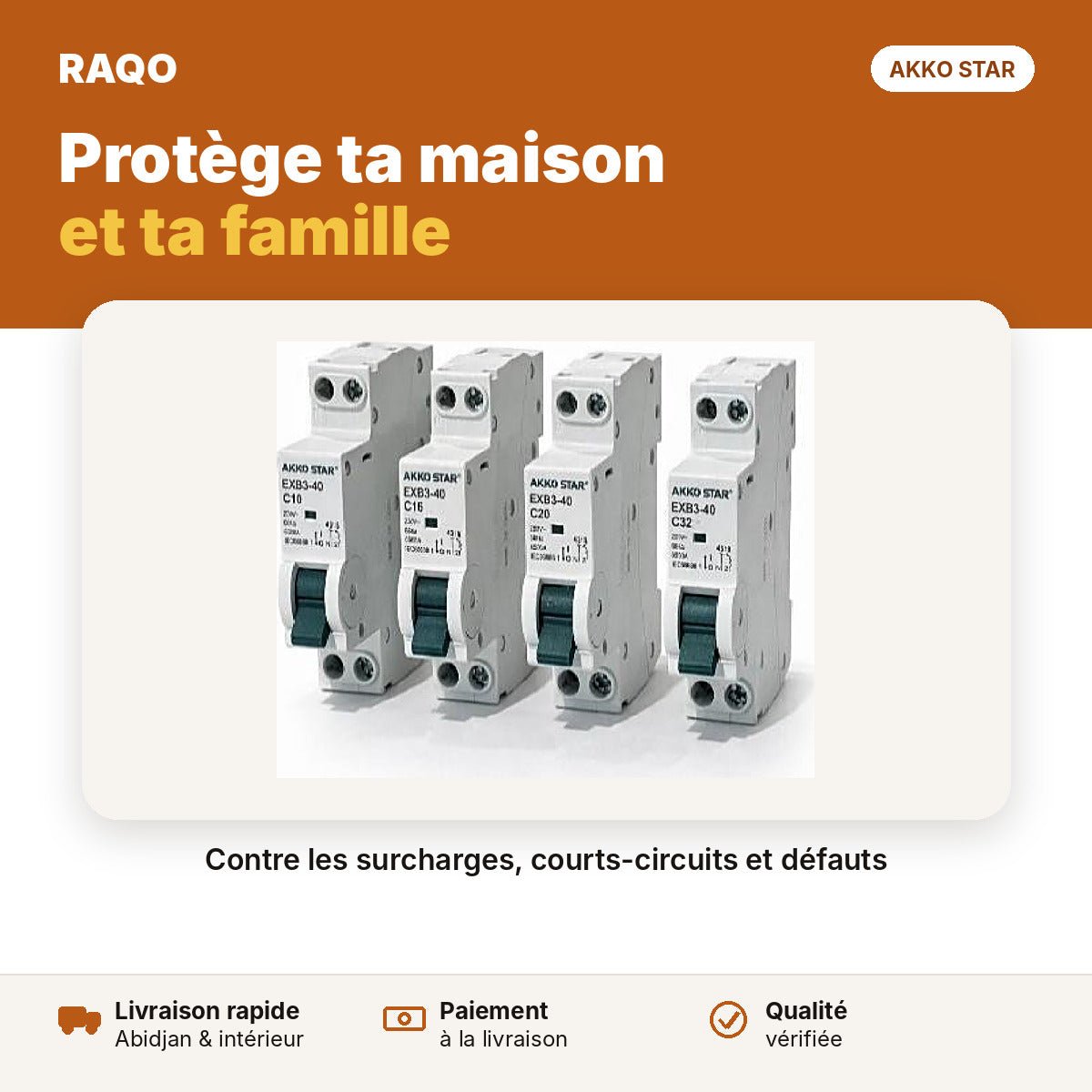 Disjoncteur divisionnaire DPN 32A | Akko Star - RAQO