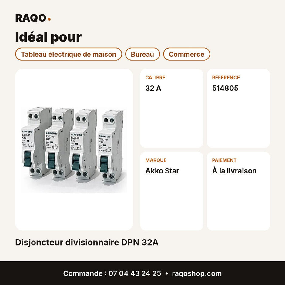 Disjoncteur divisionnaire DPN 32A | Akko Star - RAQO