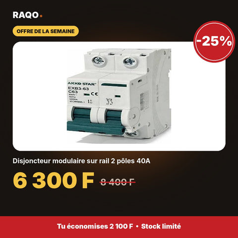 Disjoncteur modulaire sur rail 2 pôles 40A | Akko Star - RAQO