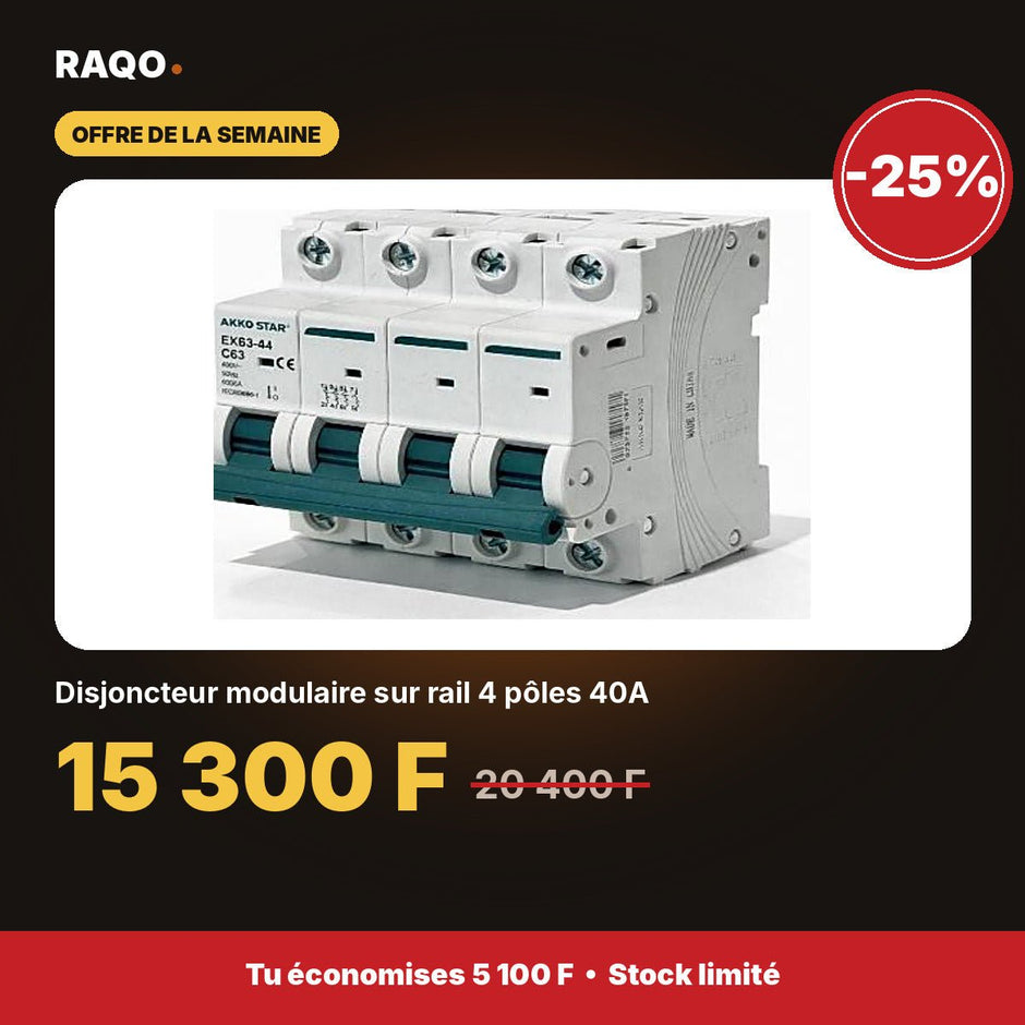Disjoncteur modulaire sur rail 4 pôles 40A | Akko Star - RAQO