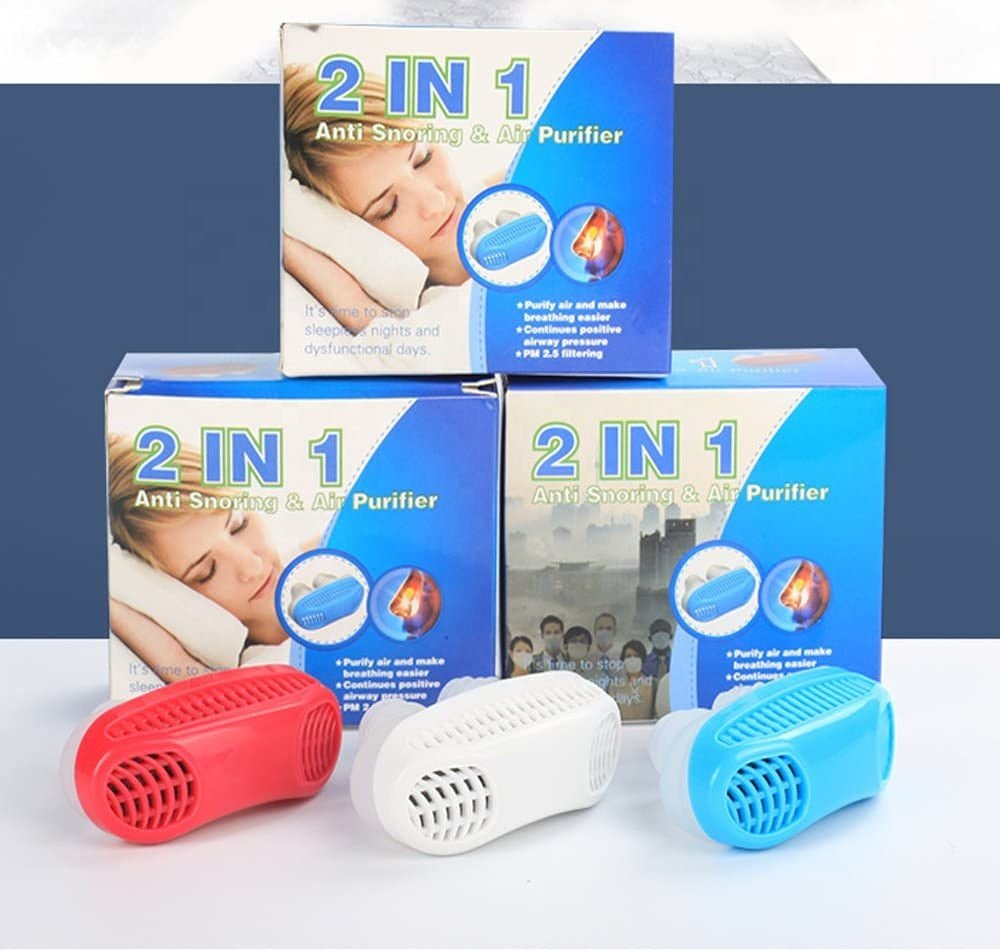 Dispositif Anti-Ronflement 2 en 1 – Dilatateur Nasal avec Filtre Purificateur d’Air Réutilisable - RAQO