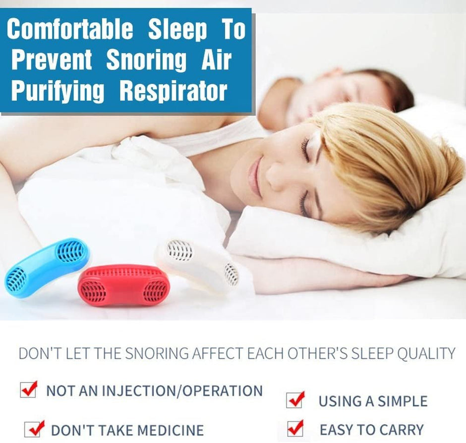 Dispositif Anti-Ronflement 2 en 1 – Dilatateur Nasal avec Filtre Purificateur d’Air Réutilisable - RAQO