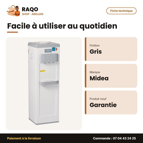 Distributeur D'eau Midea – 3 Robinets – Gris-Blanc – Sécurité Enfant | YL1917S - RAQO