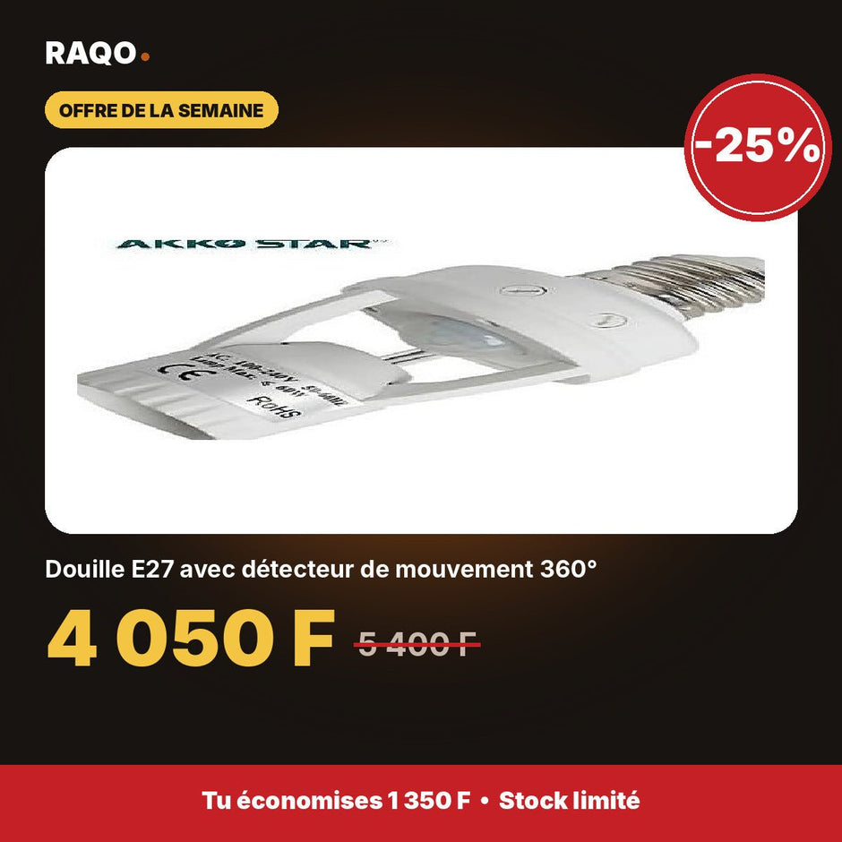 Douille E27 avec détecteur de mouvement 360° | Akko Star - RAQO