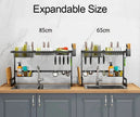Égouttoir à vaisselle extensible 65–80 cm en acier inoxydable - RAQO