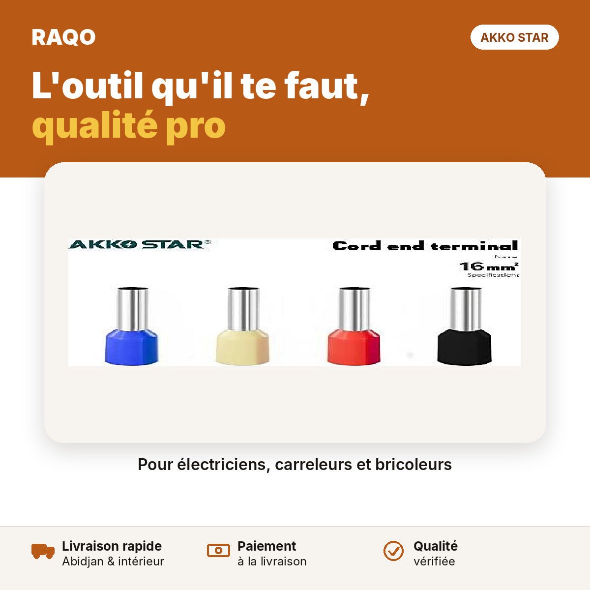 Embouts de câble 16 mm² – paquet | Akko Star - RAQO