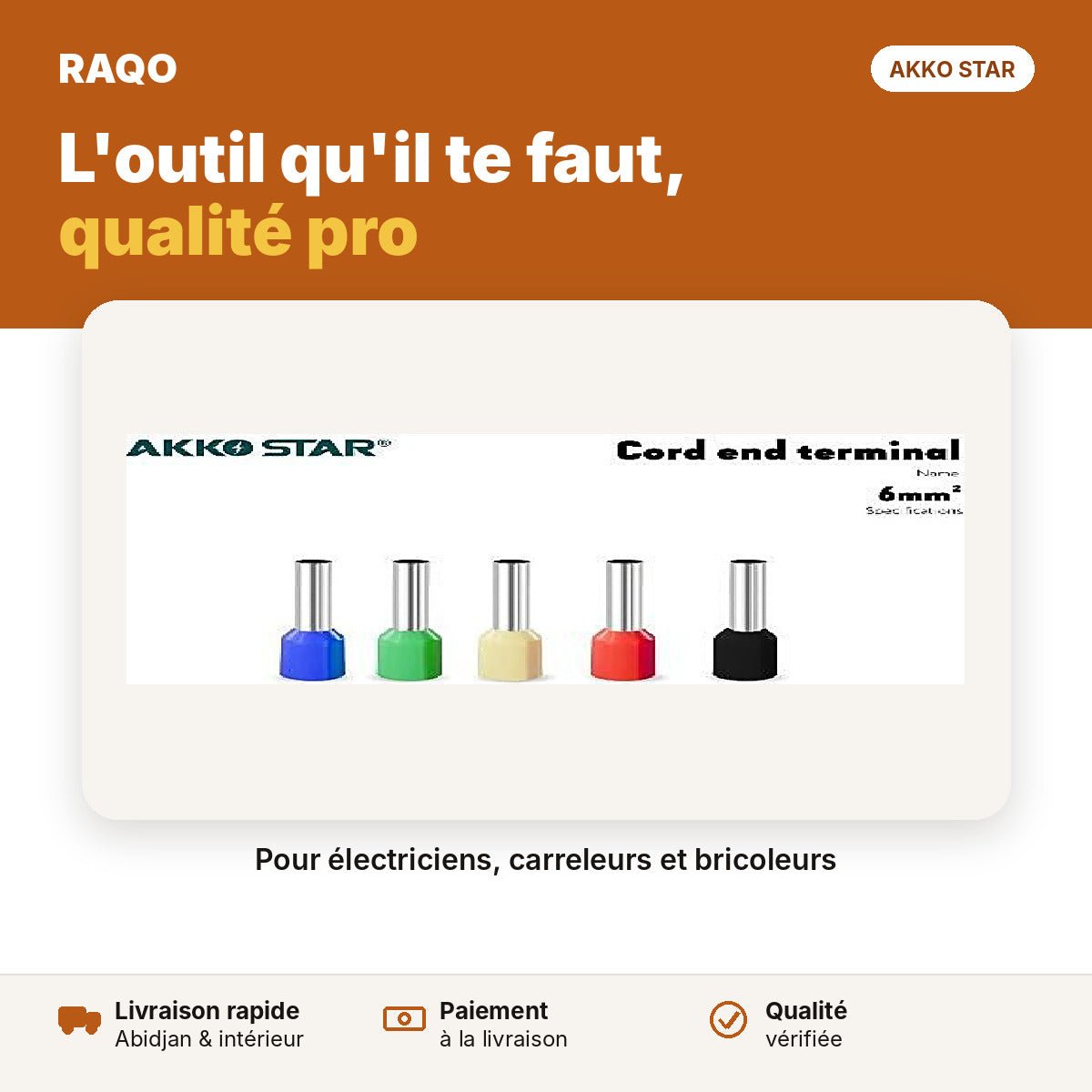 Embouts de câble 6 mm² – paquet | Akko Star - RAQO