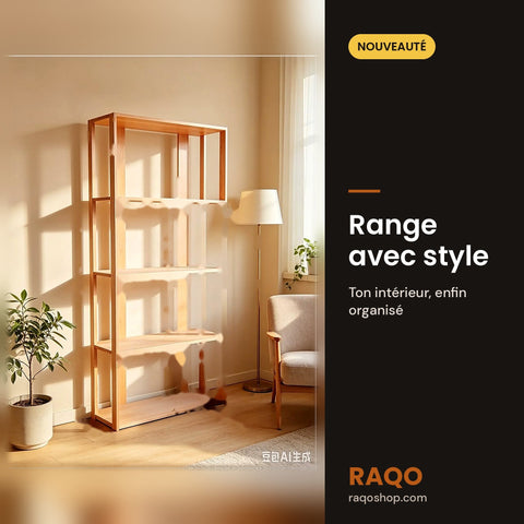 Étagère en bois SJ-81 – 80×30×180 cm - RAQO