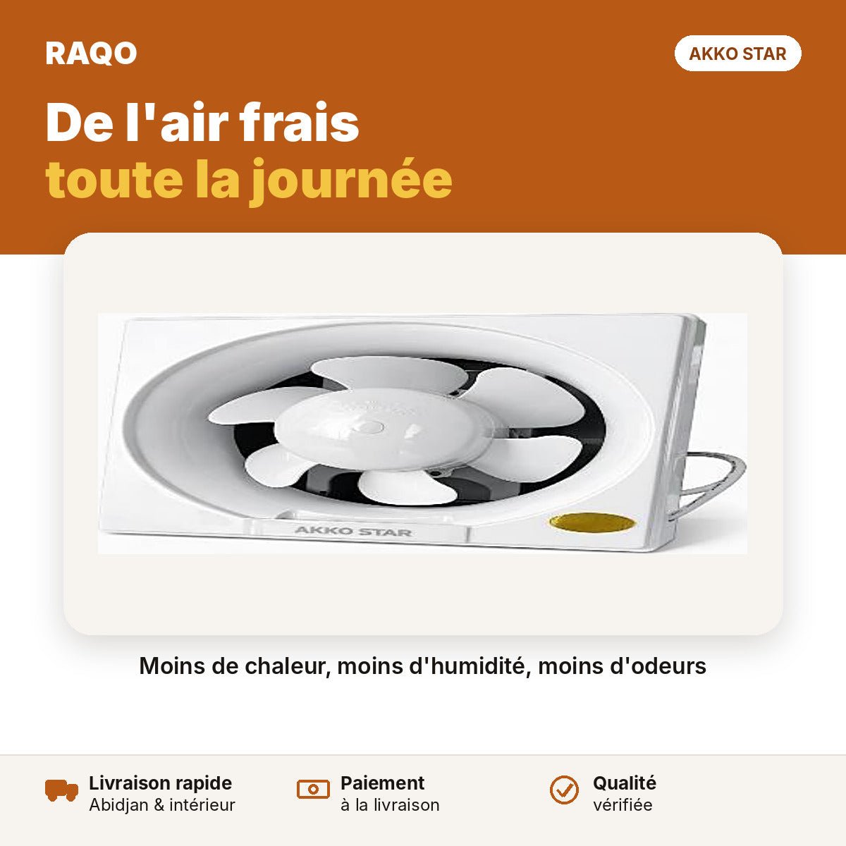 Extracteur d'air carré 8