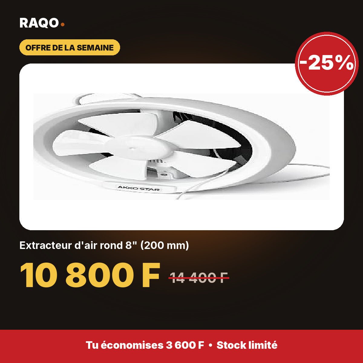 Extracteur d'air rond 8