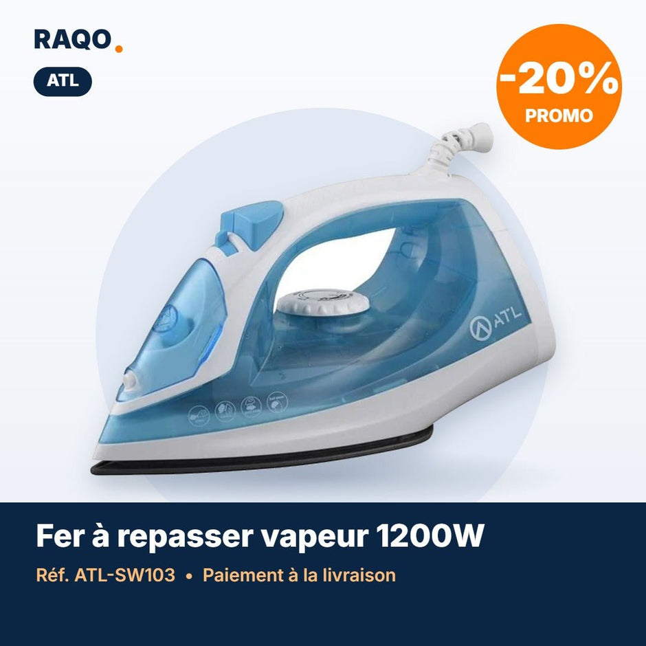 Fer à repasser vapeur ATL 1200W bleu et blanc – ATL-SW103 - RAQO