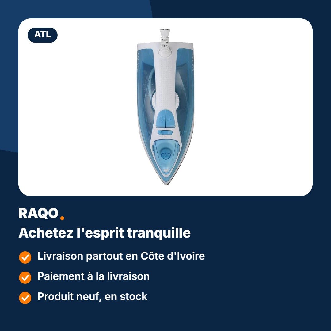Fer à repasser vapeur ATL 1200W bleu et blanc – ATL-SW103 - RAQO