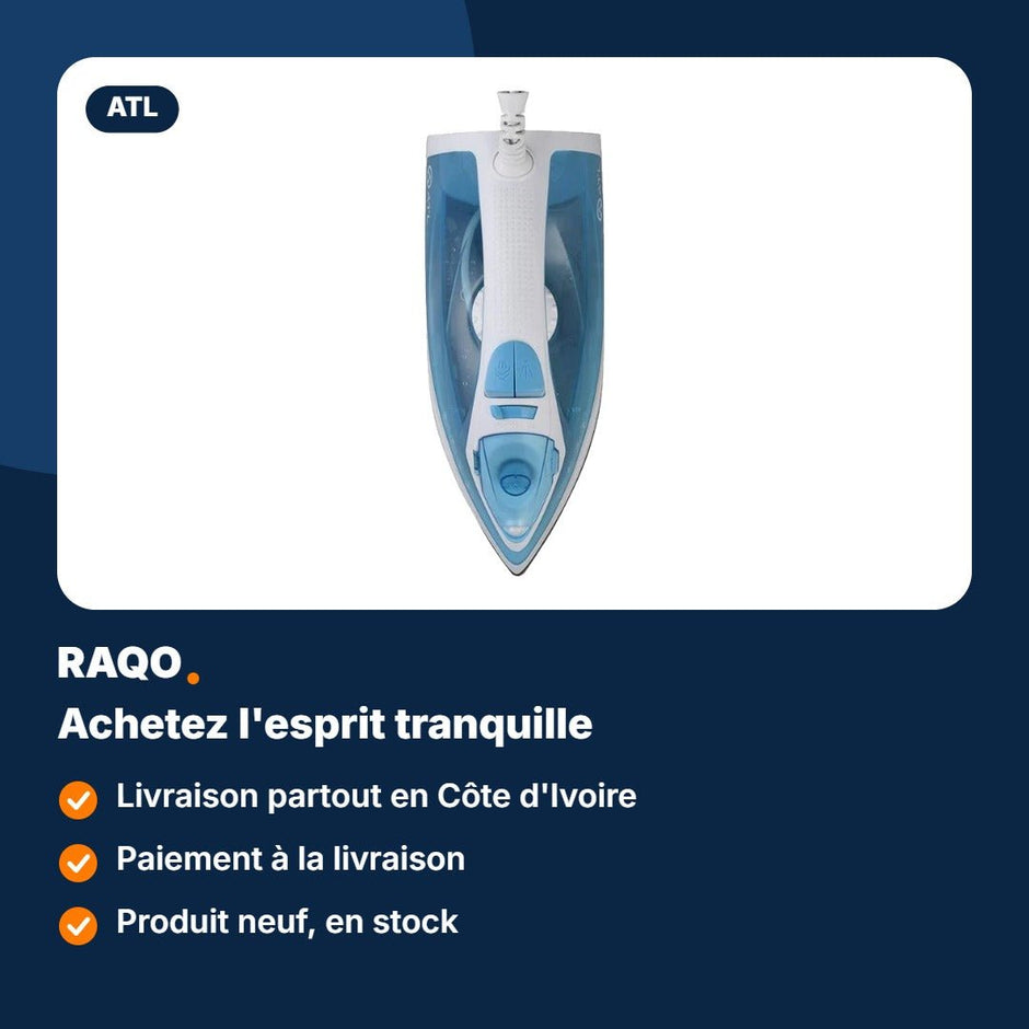 Fer à repasser vapeur ATL 1200W bleu et blanc – ATL-SW103 - RAQO