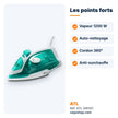 Fer à repasser vapeur ATL 1200W vert et blanc – ATL-SW101 - RAQO