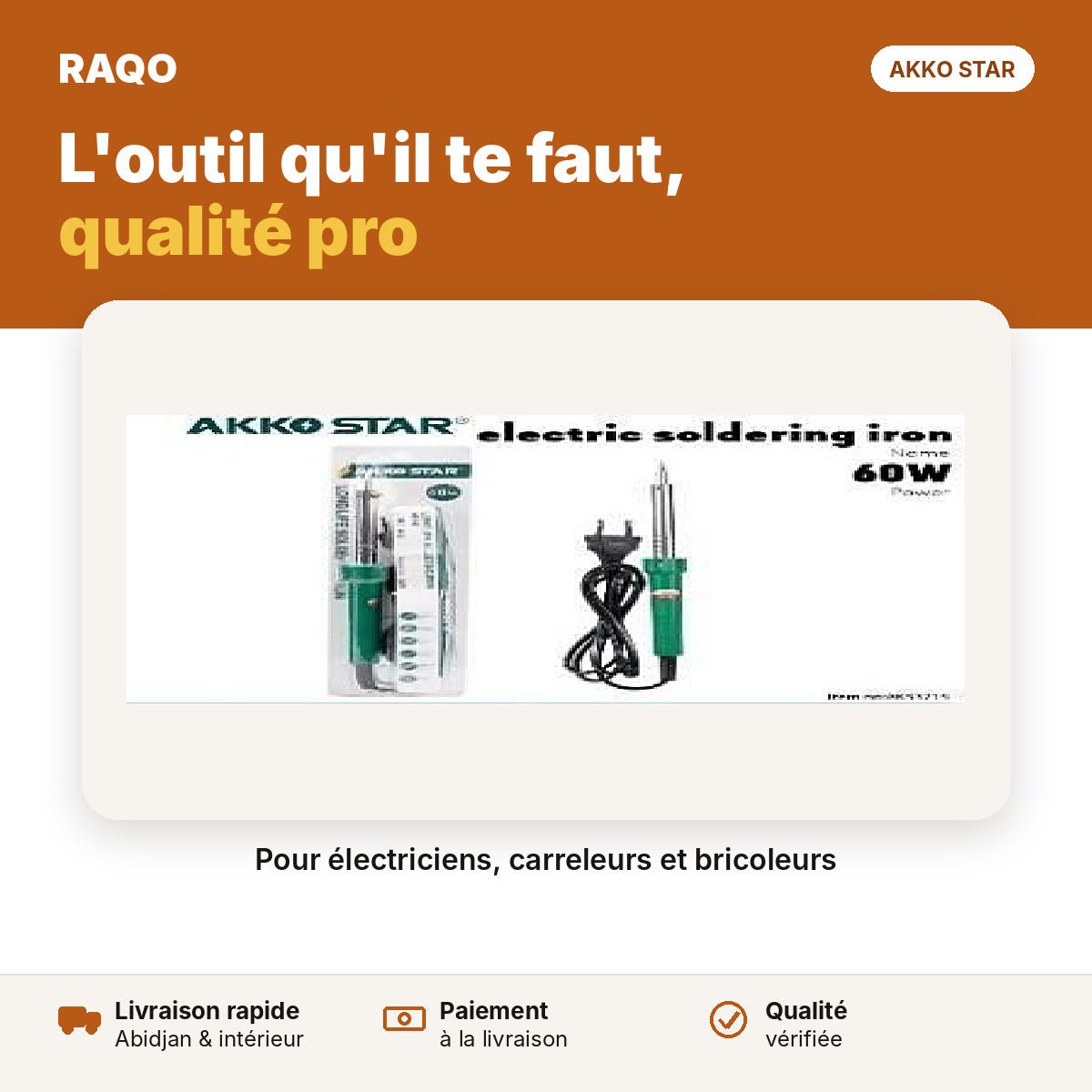 Fer à souder électrique 60W | Akko Star - RAQO
