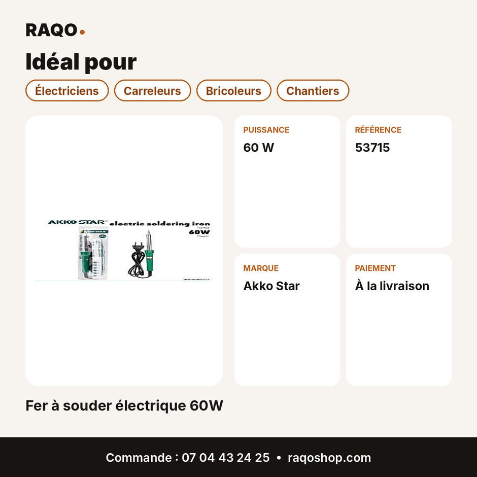 Fer à souder électrique 60W | Akko Star - RAQO